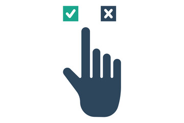 Fototapeta premium Choices icon. solid icon style. hand touch with cross mark. icon related to online course. education elements vector illustration