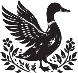 Unique Duck Silhouette Art Illustrations for Creative Projects