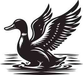 Unique Duck Silhouette Art Illustrations for Creative Projects