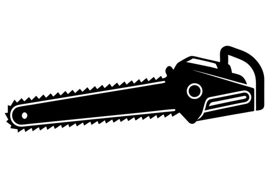 black chainsaw on white background clip art preview