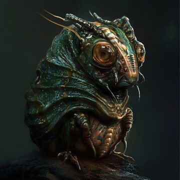 Fantastic Creature: A Digital Illustration of a Surreal Alien