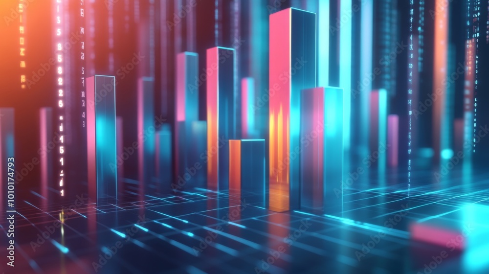 Aufkleber Abstract Digital Visualization of Data Trends