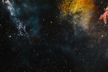Fototapeta premium Cosmic nebula with stars and colorful gas clouds in space background