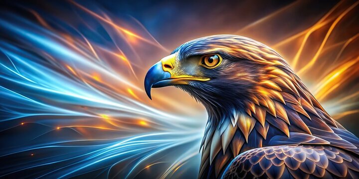 Extreme close-up abstract eagle wallpaper with striking falcon motif on a dynamic background - Powered by Adobe