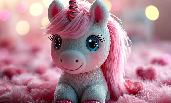 cute flying horse with white and pink color