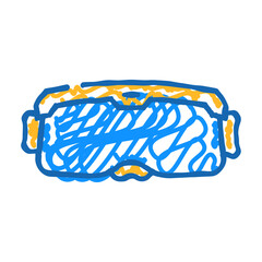 goggles paintball game doodle icon sketch vector. goggles paintball game sign. isolated symbol illustration