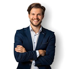Naklejka premium portrait of a businessman on a white background 