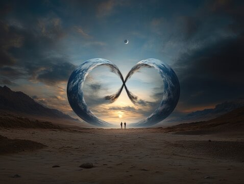 Alternate dimension: visual of parallel reality, portraying concept of multiple universes with vibrant contrasts and surreal landscapes, emphasizing the mystery and intrigue of alternate existences.