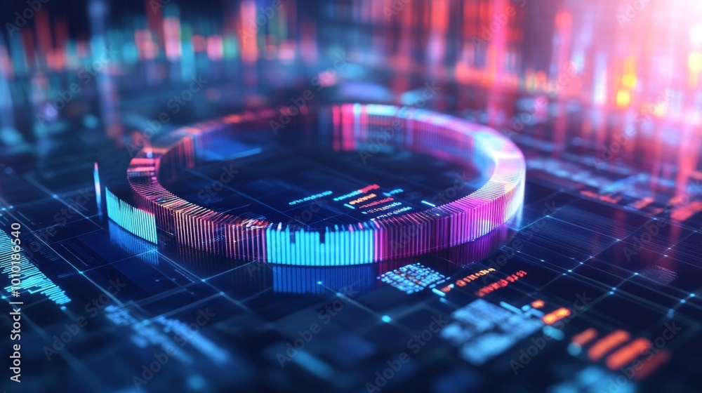 Poster abstract futuristic data visualization concept