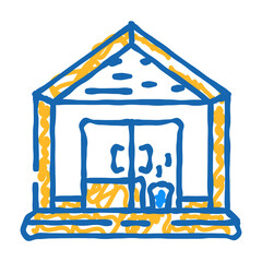 sauna doodle icon sketch vector. sauna sign. isolated symbol illustration