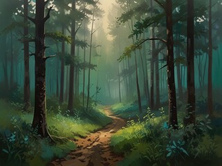 Obraz premium morning in the woods