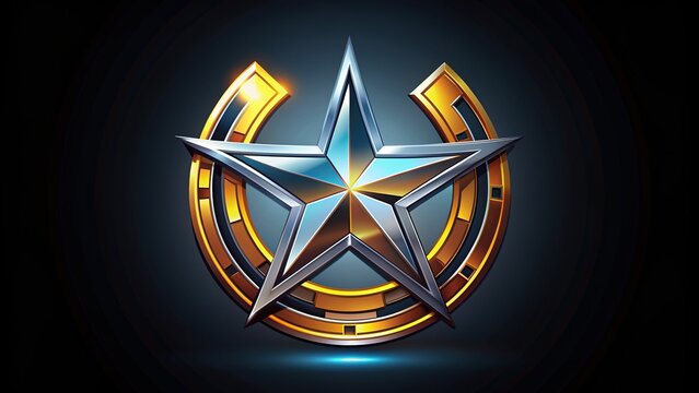 A stylized metallic spur icon with geometric shapes and lines, illustrated in a modern vector format with bold colors and sleek edges.