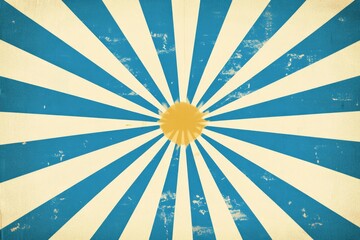 Blue and White Striped Background Sunburst