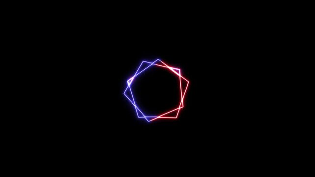 abstrack neon polygone animation
