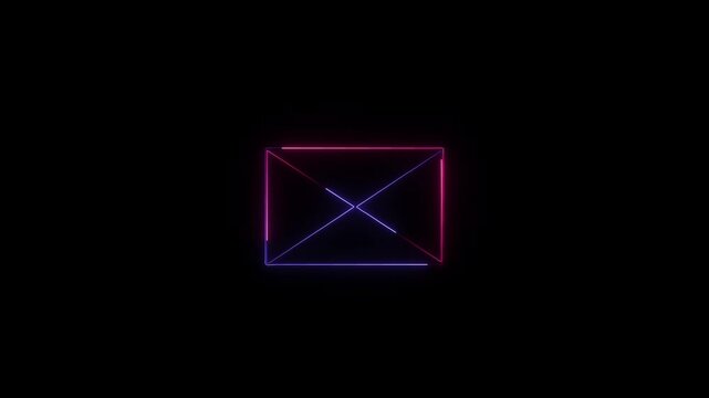 abstrack rectriangle neon frame animation.