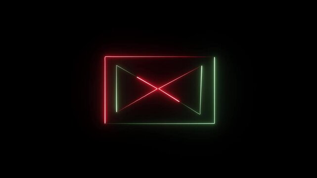 abstrack rectriangle neon frame animation.