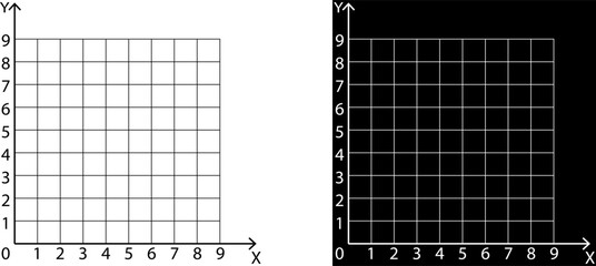 Geometry cartesian coordinate system vector illustration.