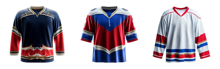 Fototapeta premium Colorful Ice Hockey Jerseys For Sport Events