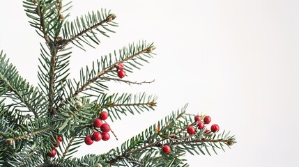 christmas background with christmas branches and decorations