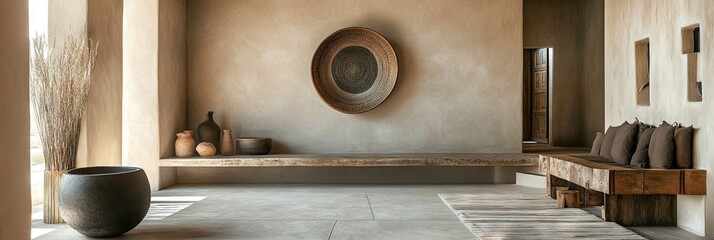 southwestern interior, simple, minimalist, natural soft lighting