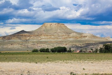 Fototapeta premium Crowheart Butte, in the Wind River Basin in Wyoming.