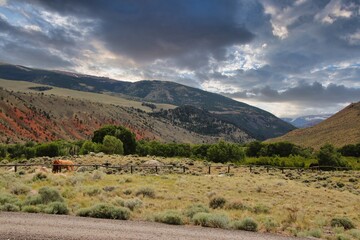 Storm over Wind River Mountains Near Dubois Wyoming.