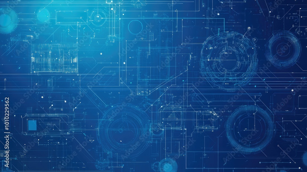 Aufkleber technical blueprints in abstract innovation