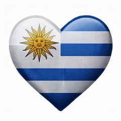 Obraz premium ウルグアイの国旗のハート(Heart of Uruguay flag on white.) 