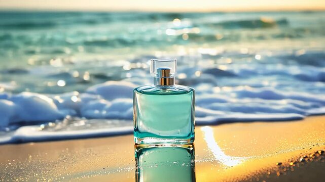 Perfume Bottle on a Sunny Beach
