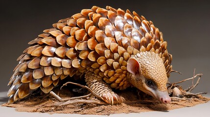 Obraz premium Scaly Pangolin in Natural Habitat