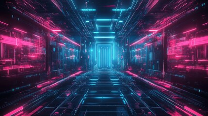 Abstract futuristic techno vibes in neon
