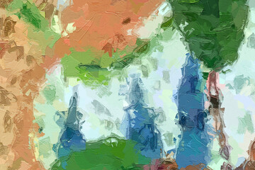 Naklejka premium Oil paintings and various flowers, venomous snakes, monkeys, chrysanthemums, cats, dogs, and fish are beautiful