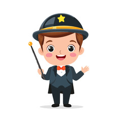 Obraz premium Actor Cute Worker Job Profession Professional Occupation Cartoon Character 