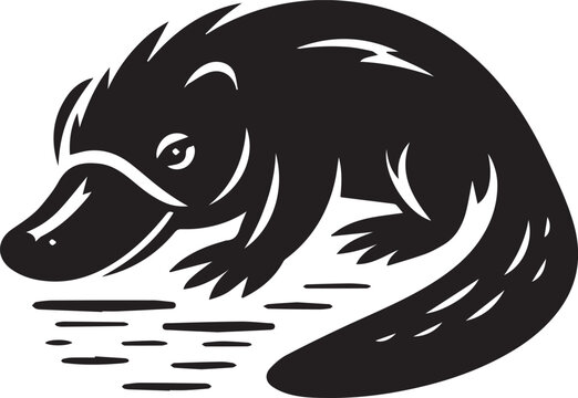 recommend clip art: Platypus silhouette vector black and white