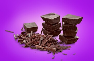 Tasty sweet chocolate bar pieces