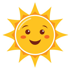 smiling sun white background.