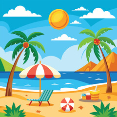 beach with palm trees