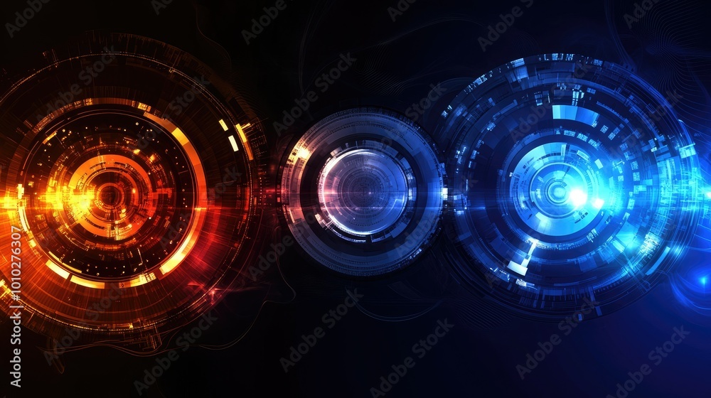 Poster technological abstract concept backgrounds