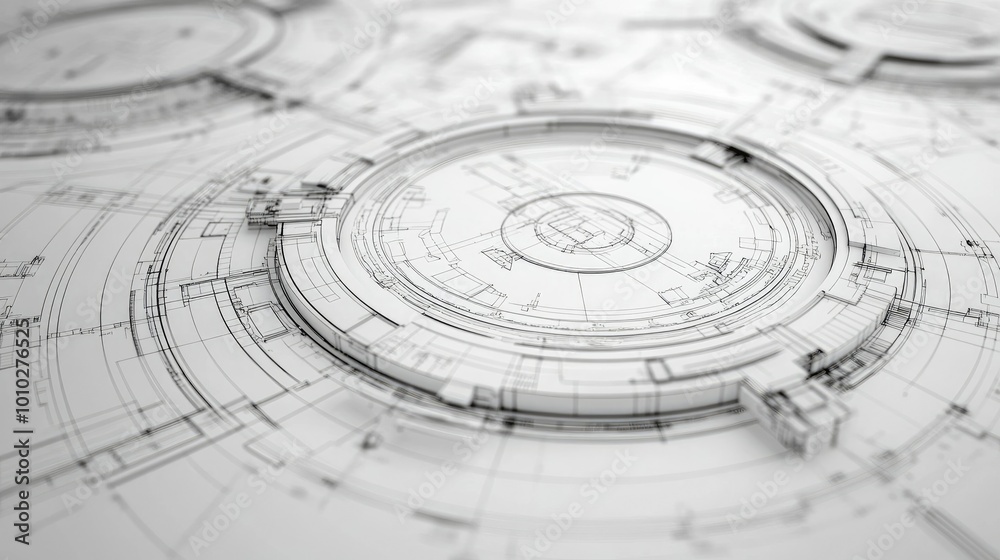 Poster technical blueprints in abstract innovation