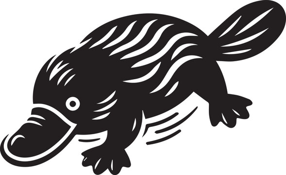 recommend clip art: Platypus silhouette vector black and white
