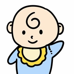 cute cartoon baby boy on white background