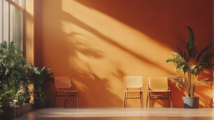 Cozy Tropical Cafe Oasis: Vibrant Sunset Ambiance