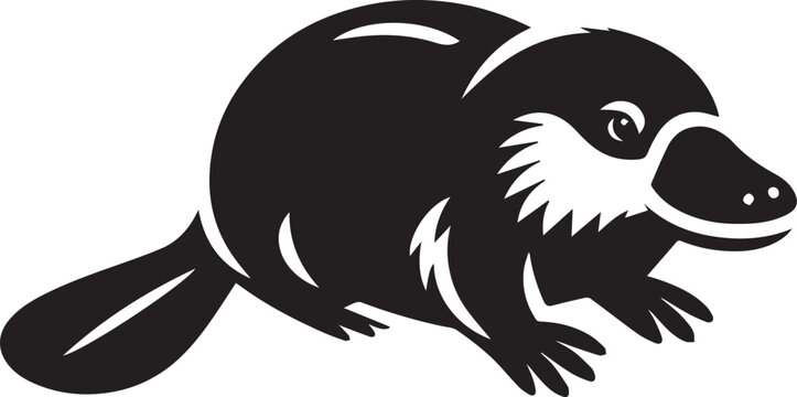 recommend clip art: Platypus silhouette vector black and white