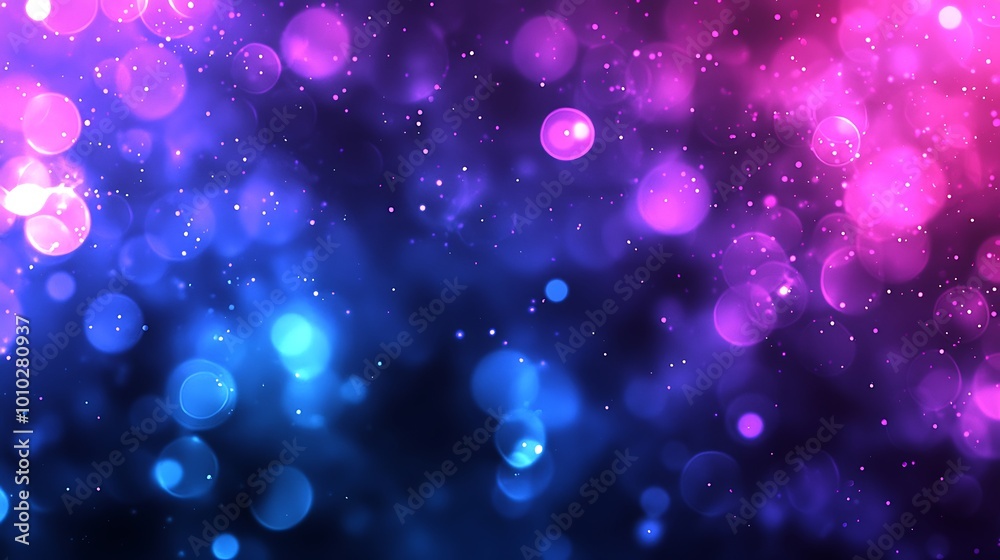 Canvas Prints Abstract Blue and Pink Bokeh Background with Glowing Lights