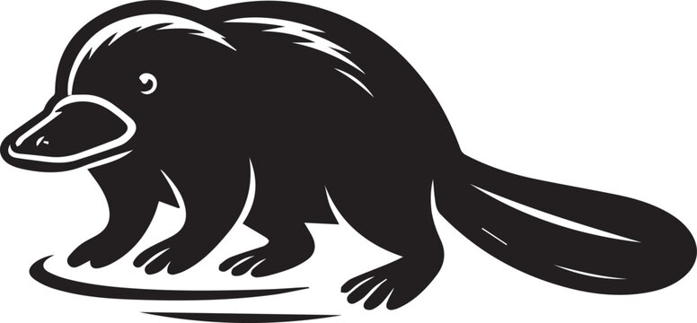 recommend clip art: Platypus silhouette vector black and white