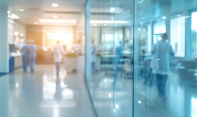 Blurred View of a Hospital Corridor