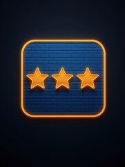 Shining five-star rating inside a glowing feedback bubble, flat design, perspective shot, promoting engagement.