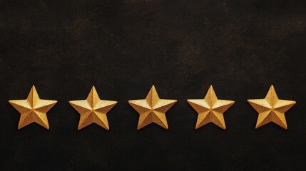 Five glowing stars floating above a tablet, flat design, perspective shot, encouraging positive interaction.