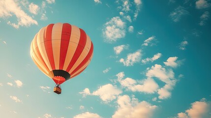 Obraz premium Colorful Hot Air Balloon Against Blue Sky