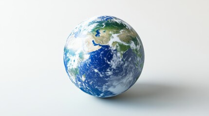 Fototapeta premium A 3D rendering of the Earth, a blue sphere with continents and oceans.
